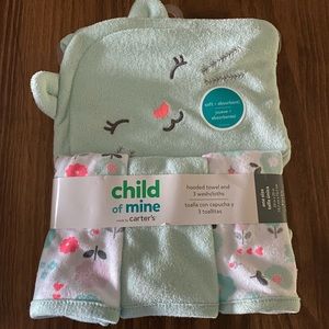 Child of Mine hooded towel and 3 wash cloth